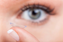 Contact Lens on Finger